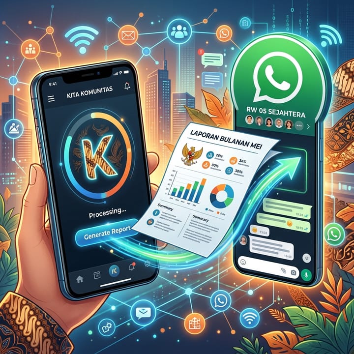 Menghubungkan Laporan Bulanan ke Grup WhatsApp Secara Otomatis via Aplikasi Kas RT RW